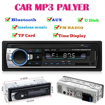 Automobilio Radijas Autoradio 1 din LCD Ekrano Automobilio garso sistemos MP3 Grotuvas, Auto Radijo Brūkšnys Bluetooth, Aux Įėjimas, USB FM Radijo Coche Imtuvas