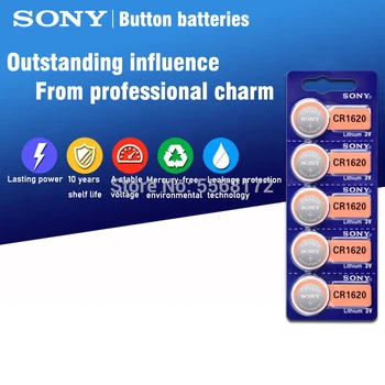 20pcs Sony CR1620 Mygtuką Baterijos ECR1620 DL1620 5009LC Ląstelių Monetos 3V Ličio Baterija CR 1620 Žiūrėti Elektroninių Žaislų Nuotolinio