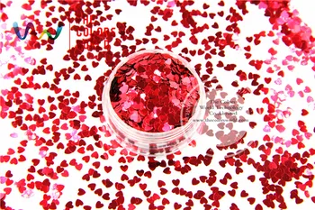 TCM0304 Vyno raudonos Spalvos metalinės jausti Širdies Formos 3.0 MM Dydžio Blizgučiai nagų,tatto,Meno apdailos nagų gelis