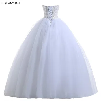 Nekilnojamojo Nuotraukas Princesė Balto Dramblio kaulo Tiulio Kamuolys Suknelė Vestuvių Suknelė iki 2021 m. Zawalcowany Brangioji Nuotakos Suknelė vestido de noiva