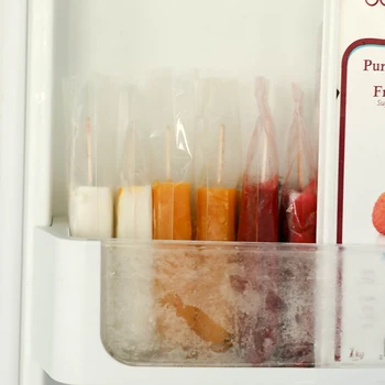 KHGDNOR 100VNT/daug Plastiko Ledo Pop Maišelį Vieną kartą Skaidrus Popsicle Krepšiai Šaldytuvo Šaldytų Ledų Laikymo Krepšiai