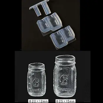 Mini Medaus Stiklainis Pelėsių Butelis Pakabukas Dervos Pelėsių Miniture Maisto Žaisti Silikono Formos