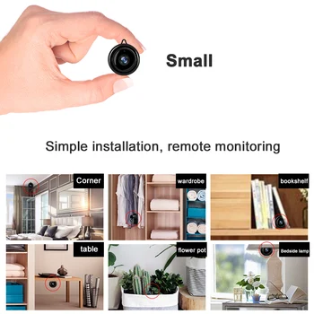 1080P Mini Kamera, WiFi Belaidžio Vaizdo stebėjimo, IP Kameros, Stebėjimo kamera su wifi ir SPINDULIŲ Naktinio Matymo Smart Home
