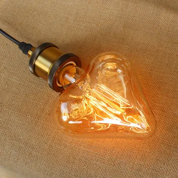 40W 220V E27 Širdį Formos Lampada Edison Lemputės Šviesos Lempos Šviesą Bombilla Derliaus Ampulės Decoratives