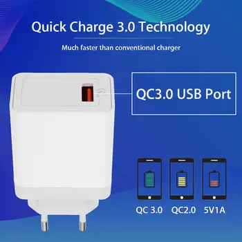 18W USB QC3 Greitas Įkroviklis Adapteris Kelionės PD įkroviklis Uosto Greito Įkrovimo Galios ES MUS UK AU Prijungti 
