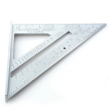 7 Colių Aliuminio Lydinio, Trikampis, Liniuotė Medienos apdirbimo Metrinių Colių 90 Laipsnių 45 Laipsnių Kvadrato Trikampio Valdovas