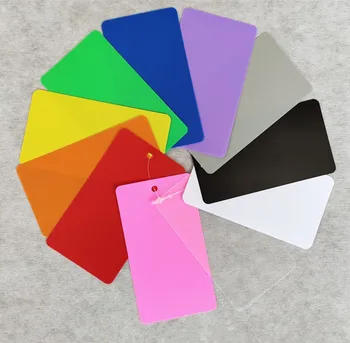 50pcs 10colors sustorėjimas PVC chromatines Pakabinti tegus Drabužių, Batų krepšys etiketės Dovana Pakabinti tegus dovana žymeklį 5x9cm