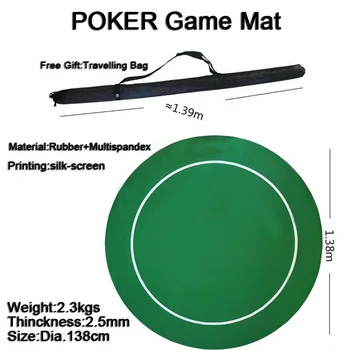 1pc Turo Pokerio Gumos Kilimėlis Pokerio Žaidimas Lentelės Viršuje Kazino) Išdėstymo Pokerio Medžiaga Dia.137cm 53.9 colių su Pečių maišą