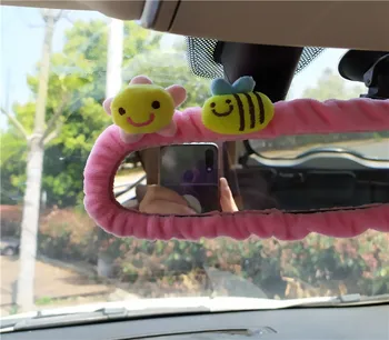 Pietų Korėjos mielas gėlių bičių galinio vaizdo veidrodis apima naują animacinių filmų veidrodžio dangtelis kūrybos automobilio panele, interjero priedai