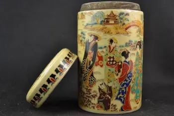Išskirtinį Kinijos Senas Kolekcinė, Rankų darbo Porceliano, Dažytos su Japonijos Dowager Didelį Puodą Arbatos Caddie