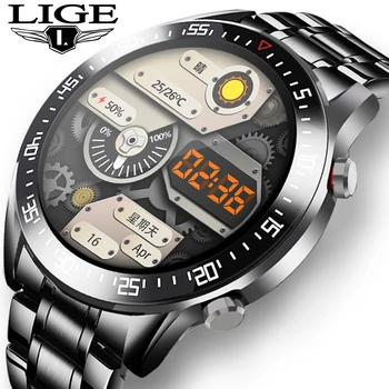 LIGE 2020 Naujų Plieno Juosta Smart Watch Vyrai 