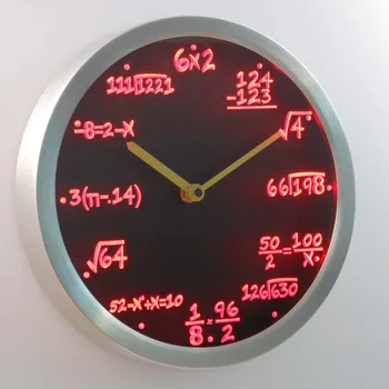 Nc0461 Matematikos Klasės Algebros Formulės Matematikos Mokytojas dovana Neoninės Šviesos diodų (LED Sieninis Laikrodis