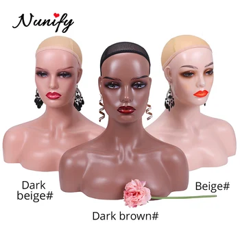 Afrikos Amerikos Moterų Manekeno Galva, Krūtinė Realus Mados Manekeno Galvos Stovėti Su Peties Black Žmonių Odos Perukas Ekranas