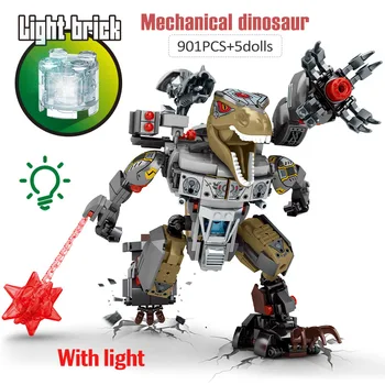 Miestas Juros periodo Gyvūnų Pasaulyje, Mechaninė Dinozaurų Mech Blokai Tyrannosaurus Rex Duomenys Plytų Žaislai Vaikams Kalėdų dovana