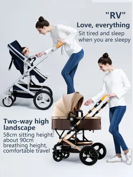 Belecoo vežimėlis High kraštovaizdžio kūdikių naujagimių 2 in 1 vežimą dviejų būdas keliauti vežimėlio Aliuminio rėmas ES standartinių automobilių 10vnt dovanos