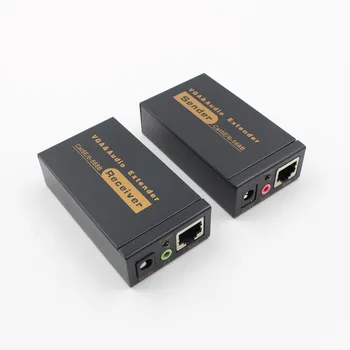 VGA-100MS network extender pratęstas 100 metrų su garsu VGA į RJ45 CAT5E VGA linijos signalo stiprinimo patobulintas siųstuvas