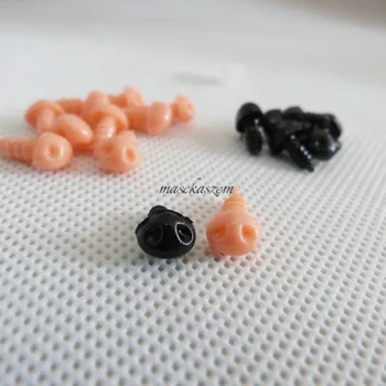 Mini dydžio 8x5mm saugos plastiko gyvūnų žaislas nosį su baltos spalvos padėklas spalva juoda/kūno spalva parinktis