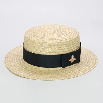 Didmeninė Vaikų Vasaros Saulės Skrybėlės Mados Bičių Tėvų-vaikų Skydelis Bžūp Merginos Šiaudų Paplūdimys Skrybėlės Moterims UV Apsauga Skrybėlę S1174