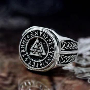 Valknut Viking Nerūdijančio Plieno Simbolis Žiedas Mens Skandinavų Celtics Mazgas Rune Vainikams Šiaurės Amuletas Papuošalai