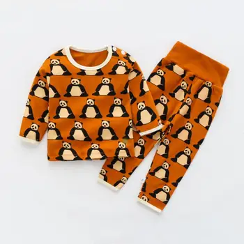 Rudenį kūdikių namų drabužių Pavasario kūdikis sleepwear drabužių komplektai berniukams medvilnės apatiniai Aukšto Liemens kelnės+viršūnes Pižama 2vnt kūdikiams