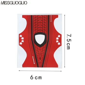 Missguoguo 500pcs/Roll raudona formos Nagų forma, formos nagų dailė akrilo uv gelio patarimas nagai pratęsimo nagų dailės priemonės, aplinkosaugos ¾enklelis