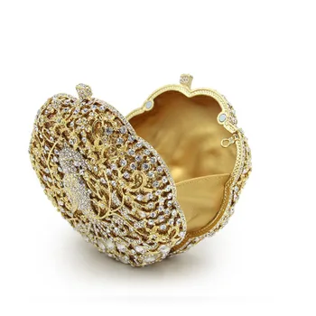 Nauji žiedai tuščiaviduriai paukščių diamond vakarą sankabos rankinėje aukso Dieną Sankabos piniginės vestuvių nuotakos sidabro sankabos pečių maišą