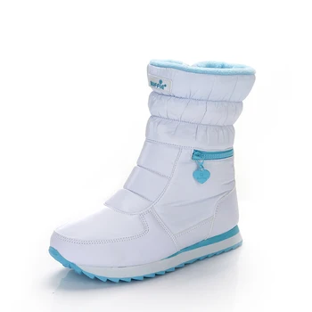 Sniego batai žieminiai nauji moteriški bateliai, batai, slidinėjimo batai storio plius medvilnės batai ponios vandeniui neslidus šiltas batai rusijos dydis