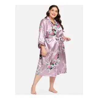 Pižama moterų pižamą modeliavimas šilko kimono skraiste cardigan povas ilgas chalatas didelis dydis сексуальный халат