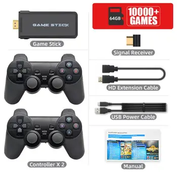4K Žaidimai, USB Bevielio Konsolės 10000 Klasikinis Žaidimas Stick Vaizdo Žaidimų Konsolės 8 Bitų Mini Retro Valdiklio Išėjimo Dual Player
