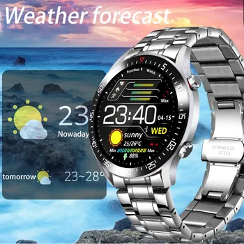 LIGE Naujų Plieno Smart Watch Vyrų smartwatch IP68 Vandeniui Sporto Treniruoklių Žiūrėti 