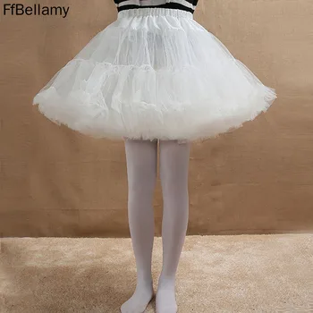 Princesė Moterų Saldus Lolita Dress White underskirt Moterų Baltos spalvos Trumpą apatinio trikotažo Gotikos aprangos Priedai mergina
