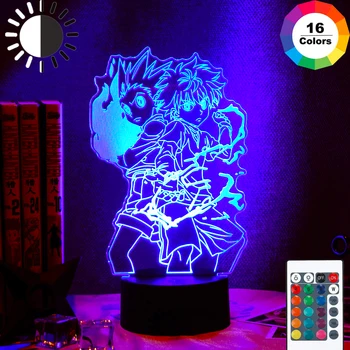 Gon Freecss Pav Vaikai Naktį Šviesos diodų (Led Baterija naktinė lempa Vaiko Miegamasis Dekoro 3d Lempos Anime Hunter X Hunter Dovana