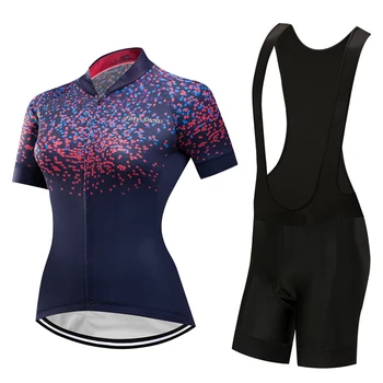 2021 Moterų vasaros dviračių drabužių maillot ciclismo Dviračių džersis nustatyti, kelnės, kombinezonai su ANTKRŪTINIAIS moterų road bike drabužius MTB suknelė vienodai tiktų