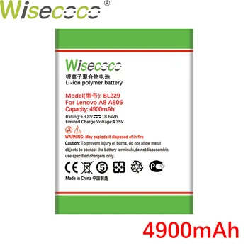 WISECOCO 4900mAh BL229 Baterija Lenovo A8 8 A806 A808T 806 808T Mobiliojo Telefono Bateriją Sekimo Numerį