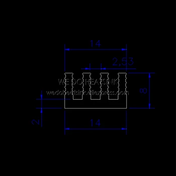 100vnt 14x14x8 mm MOS Chipset Šilumos Kriaukle Heatsinks Radiatorius Su Šilumos Laidumo Lipnus Padas