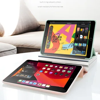 Originalus Smart Case For iPad 10.2 colių 7th Gen 2019 Tablet Funda Trifold PU Lether Stovėti Padengti iPad 10.2 atveju+Ekranas+Rašiklis