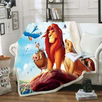 150x200cm Disney Simba Liūtas Karalius Flanelė Antklodė Mesti Draugų Vaikai, Berniukai, Kids Puikus Antklodės Dovana ant Sofos, Kušetės, Lovos Dangtis