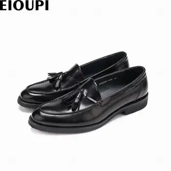 EIOUPI naujo dizaino kutai oksfordo originali nekilnojamojo odos mens mados verslo batų vyrai suknelė pažymėjo tne batai eBS-02QB