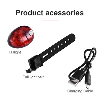 Smart Nuoma Uodegos Šviesos Jutiklis Stabdžių Dviračių Galinis Žibintas LED USB Įkrovimo MTB užpakalinis žibintas Itin Ryškios Dviračių Įspėjamasis Žibintas