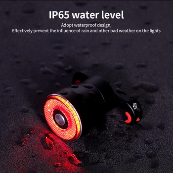 Smart Dviračių Galinis Žibintas Auto Start/Stop Stabdžiai Jutikliai IPx65 Vandeniui USB Mokestis Dviračių Uodega užpakalinis žibintas, Dviračio LED Šviesos