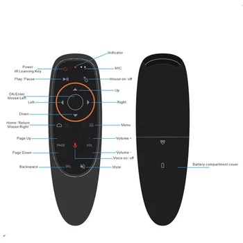 G10 Balso Nuotolinio Valdymo 2.4 G Bevielio Oro Pele Mikrofonas Giroskopas IR Mokymosi Android tv box