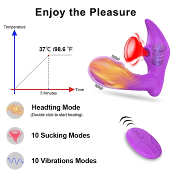 Belaidžio Gyvis Klitorio Vibratorius Moterims Suaugusiųjų Kelnaitės Čiulpti Dildo Klitorio Stimuliatorius Šildymo Vibracija Porų Sekso Žaislai
