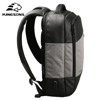 KINGSONS USB Prievado Vandeniui Laptop Backpack for 15.6 Colių Kompiuterio Krepšys su Telefono Gyvis Kelionių Verslo Mochila Packsack 2017