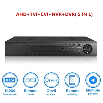8ch 1080N CCTV DVR Hibridinis 5-in-1 H. 264 Priežiūra, Vaizdo Įrašo Sistema, be Kietojo Disko (1080P NVR+1080N HAINAUT TVI CVI +960 H Analoginis)