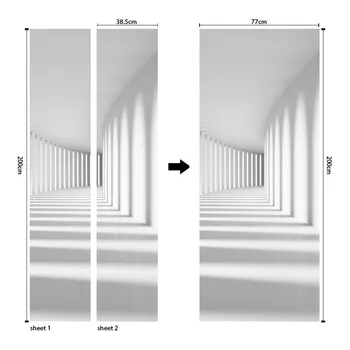 Koridorius Koridorius, Fojė 3D Efektas Durų Lipdukas Namų Dekoro Pasta Universalus Biuro Dekoras Sienos Meno Lipdukai