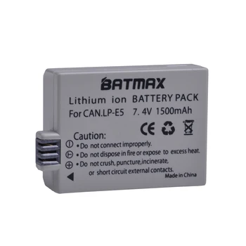 Batmax 1pc 1500mAh LP-E5 LPE5 LP E5 Baterija+LED Dual USB Kroviklis skirtas Canon EOS 450D 500D 1000D Kiss Kiss X3 F Rebel Xsi