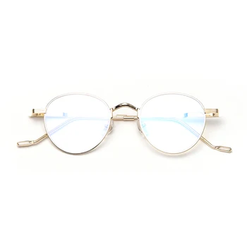Peekaboo korėjos stiliaus metaliniai akinių rėmeliai recepto vyrų auksas juodas apvalus stiklai anti šviesiai mėlynos moterų, aukštos kokybės