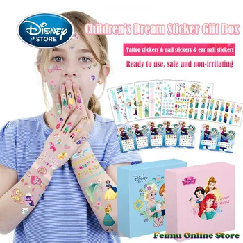 Disney Princesė Lipdukus Vaikai 3D Užšaldyti Auskarai Nagų Lipdukai Tatuiruotė Lipdukai Mergina Gimtadienio Dovanų Dėžutėje Mados Grožio Žaislai