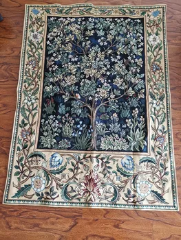William morris blue tree of life 140*107cm antikvariniai tekstilės dekoratyvinis Belgiu sienos kabo gobelenas namų dekoratyvinis siuvinėjimas