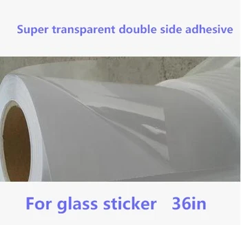 36 inch x 50m ritinys PET super skaidrus, dvipusės lipnios vyniotinis su balta popieriaus atgal